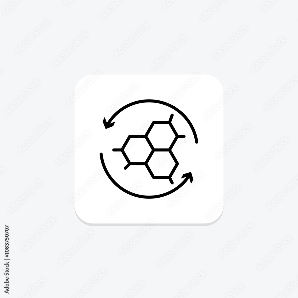 Obraz premium Collagen line icon , vector, pixel perfect, illustrator file