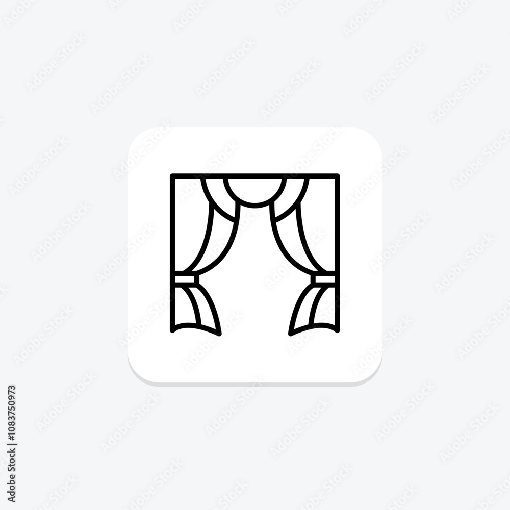 Fototapeta premium Curtain line icon , vector, pixel perfect, illustrator file