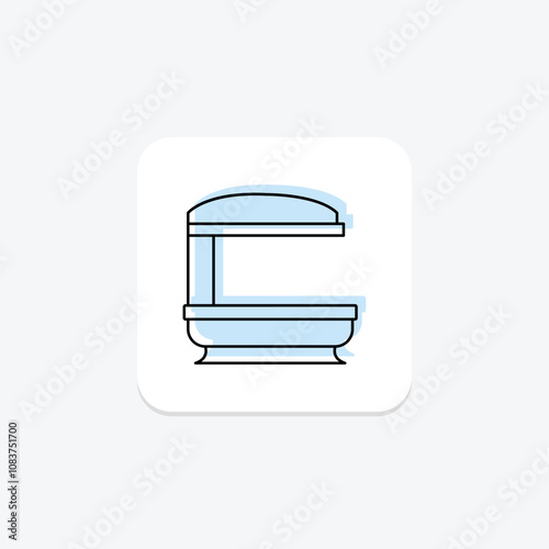 Solarium color shadow thinline icon , vector, pixel perfect, illustrator file