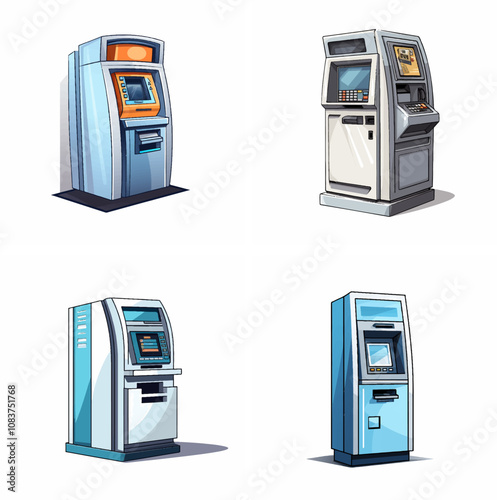 ATM Automated Teller Machine Banking Withdrawal Deposit Cash Card PIN Transactions Bank Acce