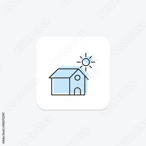 Home color shadow thinline icon , vector, pixel perfect, illustrator file