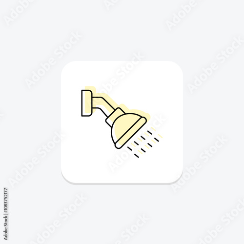 Shower color shadow thinline icon , vector, pixel perfect, illustrator file