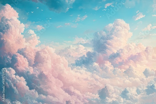 Soft hues of a sky adorned with distant clouds.