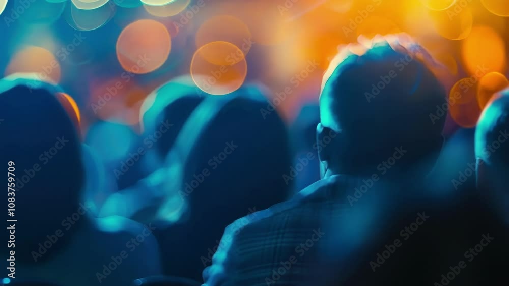 The audiences expressions are concealed by the defocus of the camera adding an air of mystery to the spectacle.