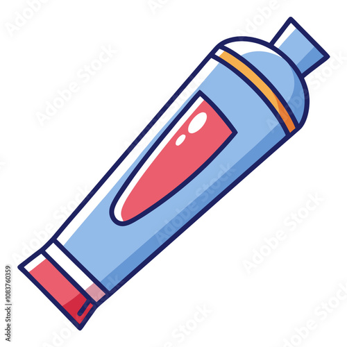 Toothpaste Line Art Vector Illustration.