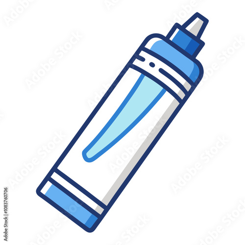 Toothpaste Line Art Vector Illustration.