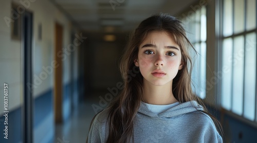 A teenage girl with long brown hair. Perfect for a story about growing up, youth, and finding your place in the world. Free Download A teenage girl with long brown hair. Perfect for a story about growing up, youth, and finding your place in the world. - GFXLoad