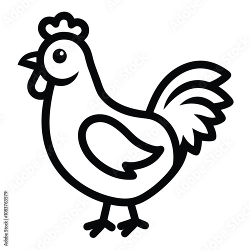 Solid color Hamburg Chicken animal vector design