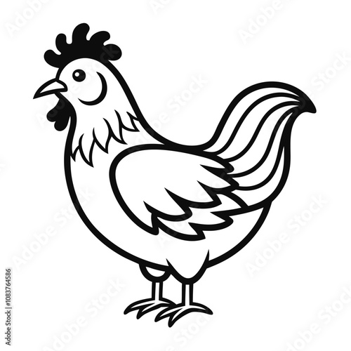 Solid color Hamburg Chicken animal vector design