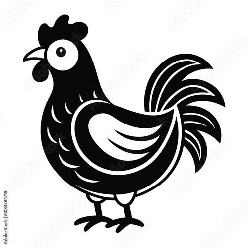 Solid color Hamburg Chicken animal vector design