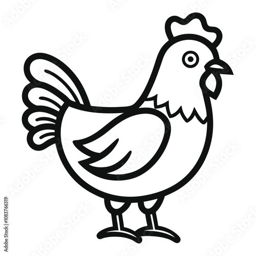 Solid color Hamburg Chicken animal vector design