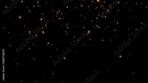 Falling magical particles of dust or sparkles. Glowing sparkles background. Christmas light, magic spray. Video 4k.