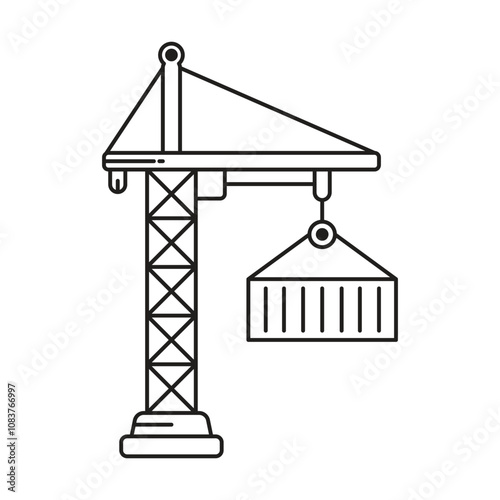 Crane icon vector on white background