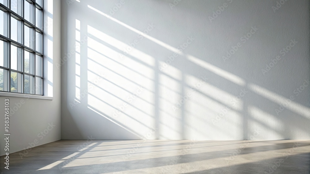 Obraz premium Captivating Shadows: Exploring Minimalist Beauty on a White Wall