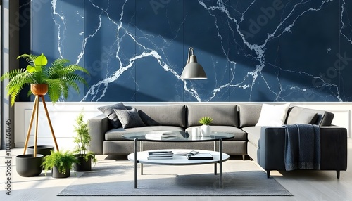 Photo modern style interior room 3d illustration,White and gold theme interior modern minimalism photo realism