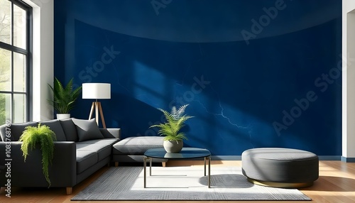 Photo modern style interior room 3d illustration,White and gold theme interior modern minimalism photo realism
