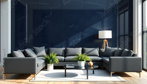 Photo modern style interior room 3d illustration,White and gold theme interior modern minimalism photo realism