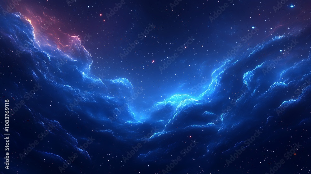Fototapeta premium Dark blue night sky with stars representing, Beautiful blue sky background