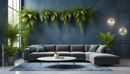 Photo modern style interior room 3d illustration,White and gold theme interior modern minimalism photo realism