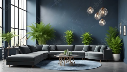 Photo modern style interior room 3d illustration,White and gold theme interior modern minimalism photo realism