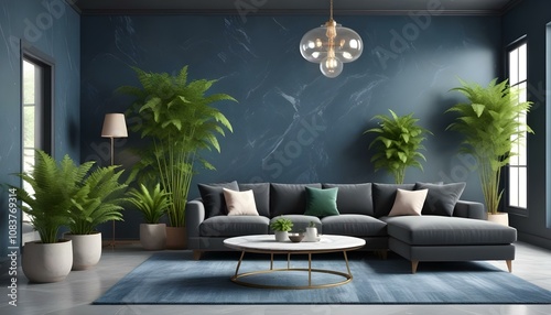 Photo modern style interior room 3d illustration,White and gold theme interior modern minimalism photo realism