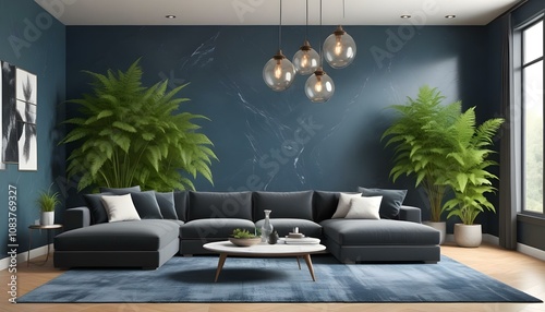 Photo modern style interior room 3d illustration,White and gold theme interior modern minimalism photo realism