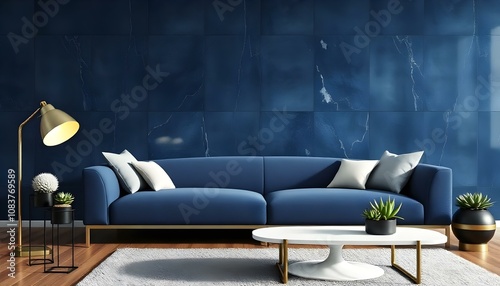 Photo modern style interior room 3d illustration,White and gold theme interior modern minimalism photo realism