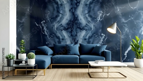 Photo modern style interior room 3d illustration,White and gold theme interior modern minimalism photo realism