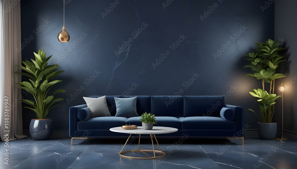 Photo modern style interior room 3d illustration,White and gold theme interior modern minimalism photo realism
