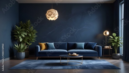Photo modern style interior room 3d illustration,White and gold theme interior modern minimalism photo realism