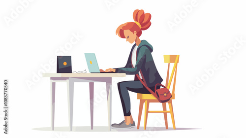 Burnout Concept: Exhausted Woman or Student Sitting