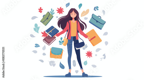 Career Woman or Housewife - Professional Illustration for Decision-making Concept