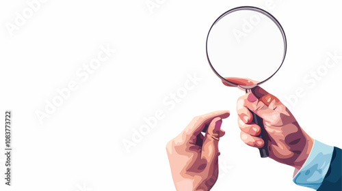 Close-Up of Man's Hands Holding Magnifying Glass