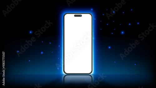 Smartphone Screen Glow: Stunning Light Effects and Start light for Banners, Wallpapers, Leaflet and Brochure. Vector illustration.