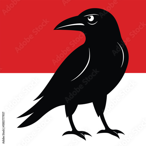 Solid color Hawaiian Crow animal vector design