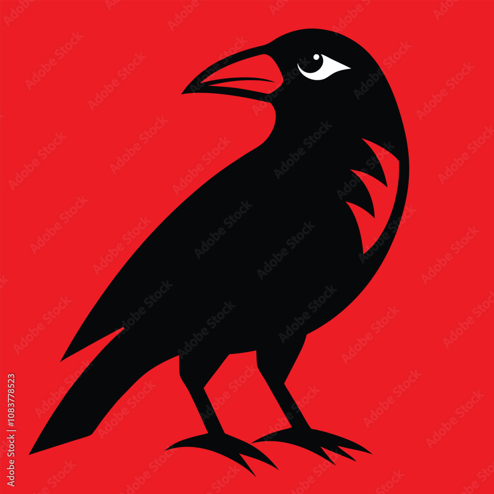 Obraz premium Solid color Hawaiian Crow animal vector design