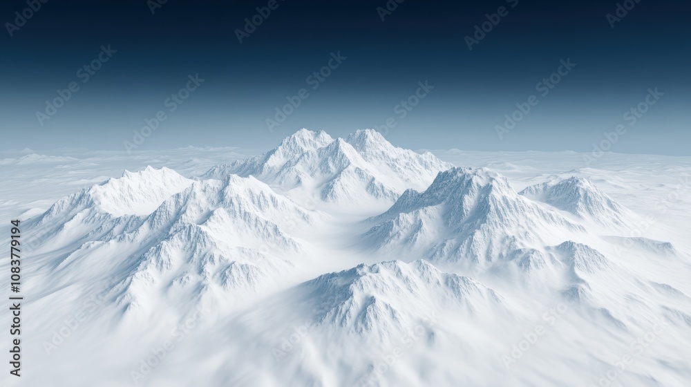 Obraz premium Majestic snow-capped peaks remote mountain range nature photography serene environment aerial view wonder of the wilderness