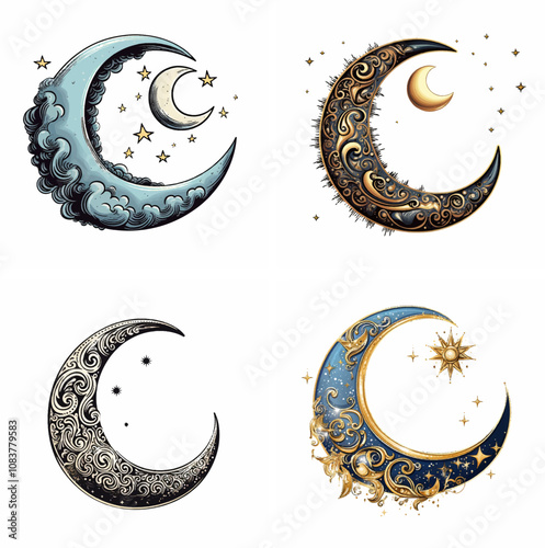 Moon crescent crescent moon waxing waning lunar phase night sky celestial crescent shape glo