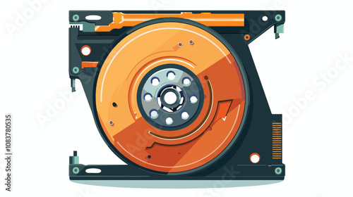Professional Computer Hard Disk on White Background