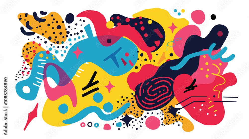 Obraz premium Colorful Surreal Element Flat Vector Isolated on White Background