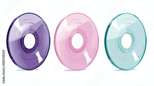 Collection of Three CD Discs on Digital Background