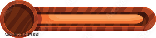 Horizontal wooden progress bar with an orange loading indicator and a circular handle, representing progress or game level