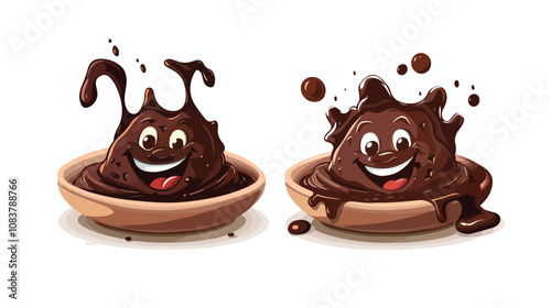Chocolate Plate Character Vector Illustration