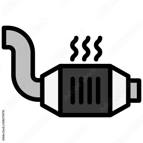 Catalytic Converter flat colored outline icon. use for modern concept, print, UI, UX kit, web and app development. Vector EPS 10, related to car service, auto garage, car spare part.