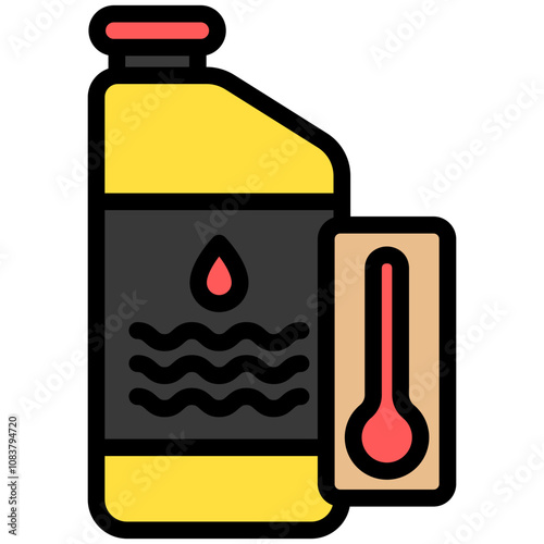 Coolant flat colored outline icon. use for modern concept, print, UI, UX kit, web and app development. Vector EPS 10, related to car service, auto garage, car spare part.