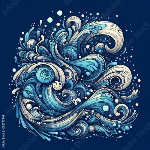 Ocean Current A soothing ocean inspired splatter with flowing pa photo