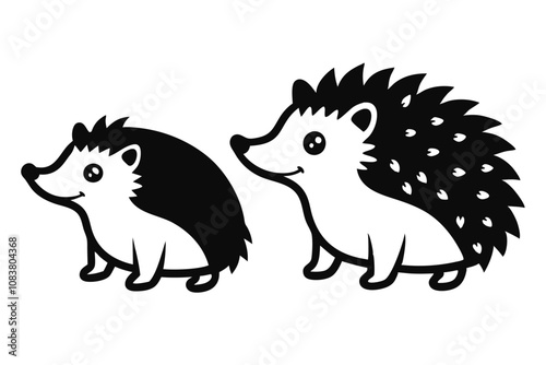 Solid color Hedgehog animal vector design