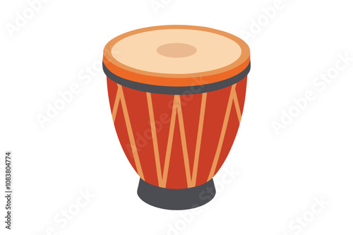 3d music drum vector illustration on a white background