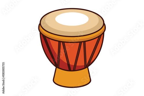 3d music drum vector illustration on a white background