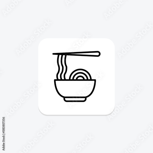 Noodles line icon , vector, pixel perfect, illustrator file